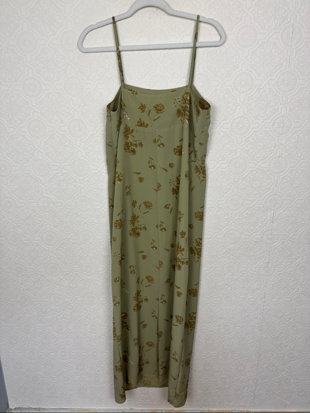Vintage 90s Y2K‎ Old Navy Floral Midi Dress Sage Green Slip Dress 10 Cottagecore - Picture 6 of 6